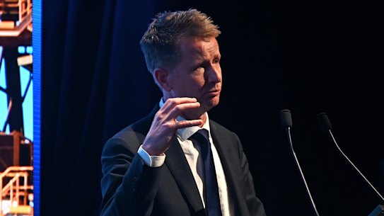 Pilbara Minerals managing director and chief executive Ken Brinsden at the annual Diggers and Dealers conference.