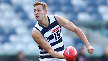 Nathan Kreuger playing VFL for Geelong.