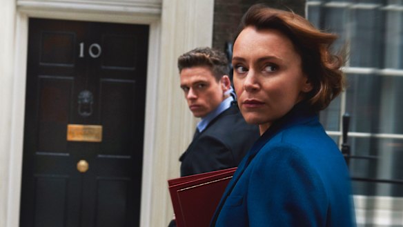 Richard Madden and Keeley Hawes in Bodyguard.