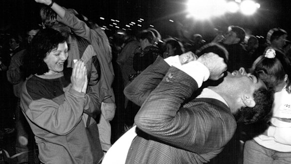 Scenes of celebration from Homebush Bay, September 24, 1993.
