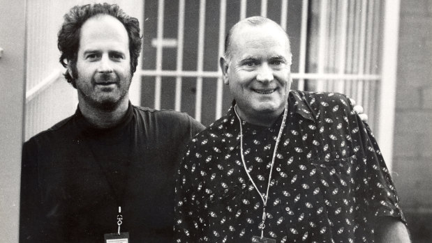 Iconic music promoters Michael Gudinski (left) and Michael Chugg, in Sydney in 1994.