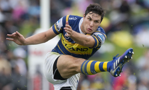 Kicking on: Halfback Mitchell Moses has been a standout for the Eels this season.