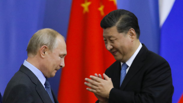 Authoritarians: Russian President Vladimir Putin and Chinese President Xi Jinping.