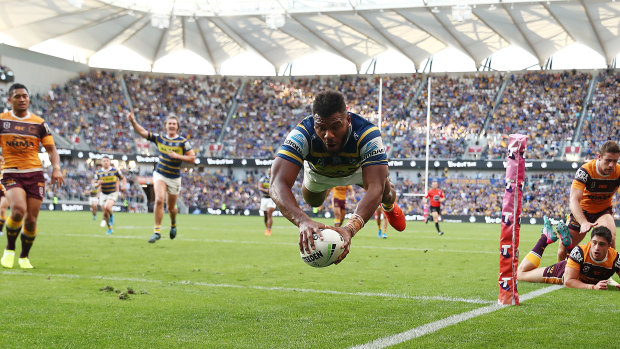 Maika Sivo soars for one of his two tries on Sunday.
