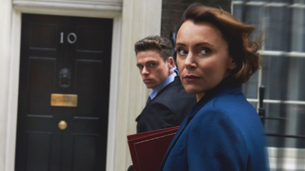Richard Madden and Keeley Hawes in Bodyguard.