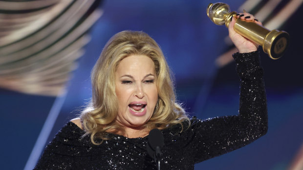 Jennifer Coolidge accepts the Best Actress in a Limited or Anthology Series or Television Film award for The White Lotus.