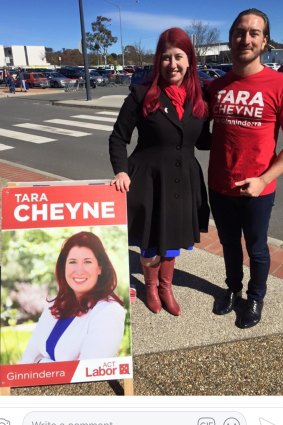 Screenshots show Brendan Baker volunteered for Tara Cheyne's election campaign.