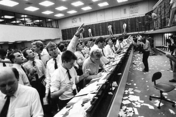 The Melbourne Stock Exchange on Black Tuesday, 1987.