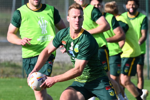 Cherry-Evans and Cleary split the first receiver duties during Australia’s main field session ahead of their World Cup clash with Italy.