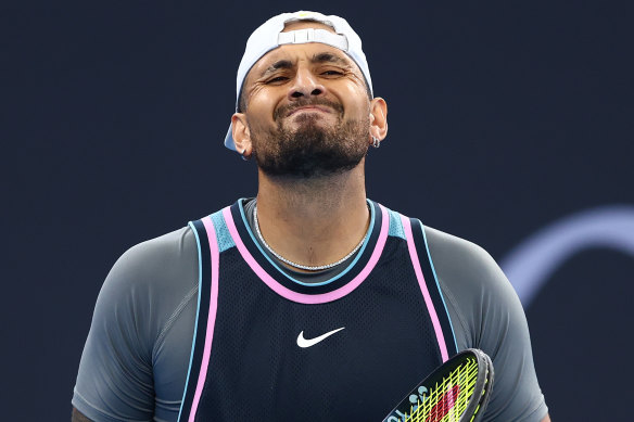 Nick Kyrgios at the Brisbane International this week.