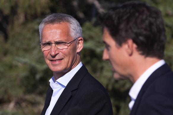 NATO Secretary General Jens Stoltenberg, and Canadian Prime Minister Justin Trudeau on Friday.