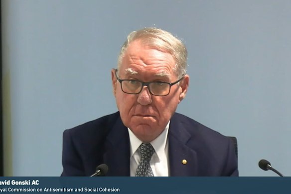 David Gonski told the royal commission he wanted lessons in antisemitism to start as early as preschool.