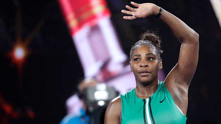 Serena Williams defeated world number one Simona Halep to reach the quarter finals.