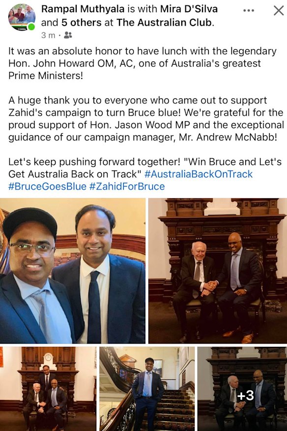 Rampal Muthyala’s post on the lunch with John Howard. 