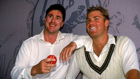 Tim May and Shane Warne in 1993.