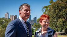 Cory Bernardi, left, claimed students protesting against Pauline Hanson and One Nation were “delusional”.