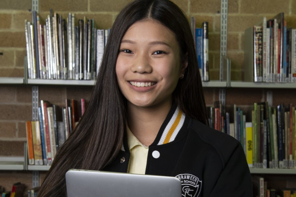 A year 12 student prepares for the HSC. 