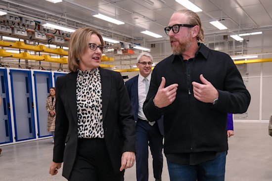 Premier Jacinta Allan with NextDC CEO Craig Scroggie in one of the data centre’s Melbourne premises. 