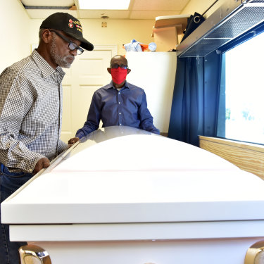 Howard Fields at his drive-through funeral home in Albany.