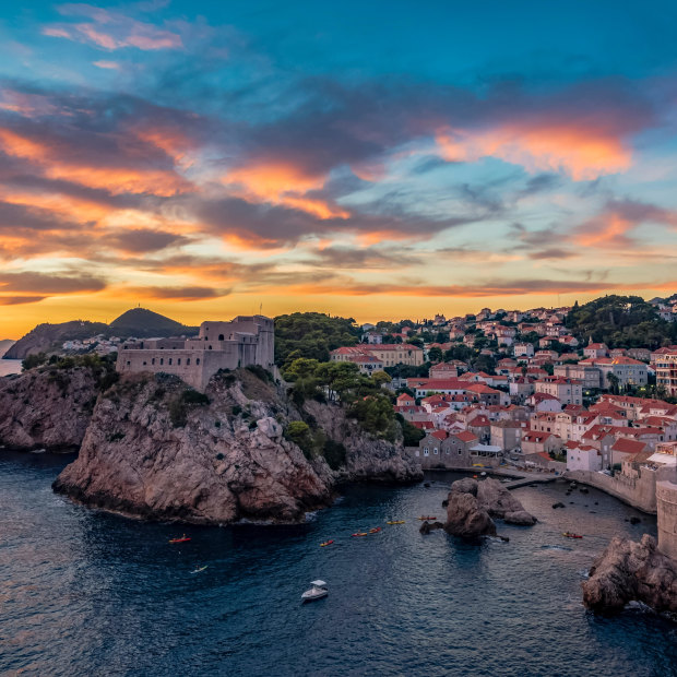Dubrovnik’s Fort Lovrjenac at sunset.