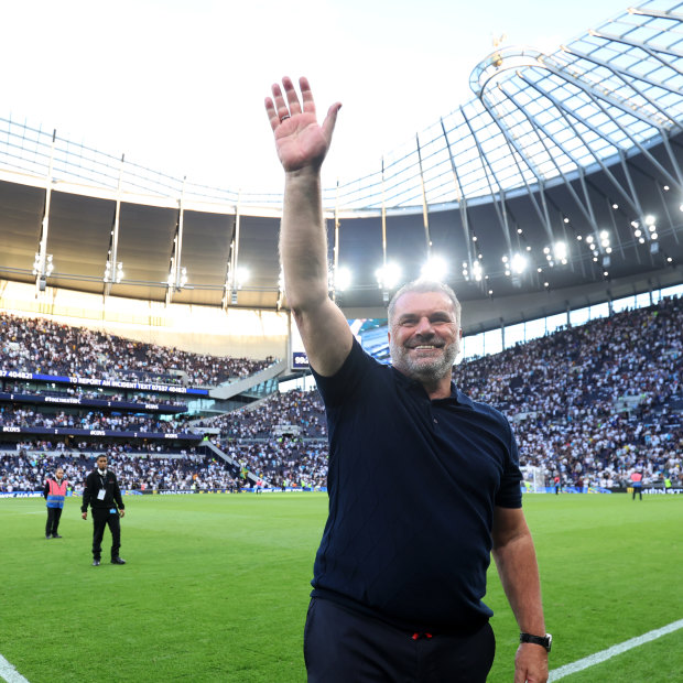 Ange Postecoglou acknowledges the Spurs faithful.