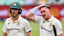 Pat Cummins (left) and Matthew Renshaw.