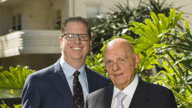 Solomon Lew and his new retail chief, former JB Hi-Fi CEO Richard Murray. 