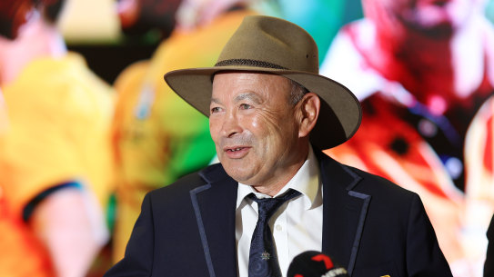 Wallabies coach Eddie Jones was in rare form as the team flew out for the Rugby World Cup.