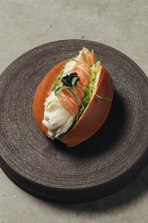 Bay lobster roll on a milk bun. 