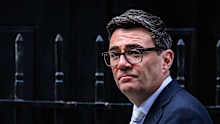 Prime Minister Andy Burnham departs 10 Downing Street to address the House of Commons on September 01, 2026 in London, England