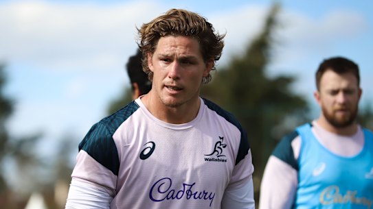 Michael Hooper at Wallabies training last year. 