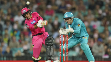 Josh Philippe of the Sixers bats during the Big Bash League.