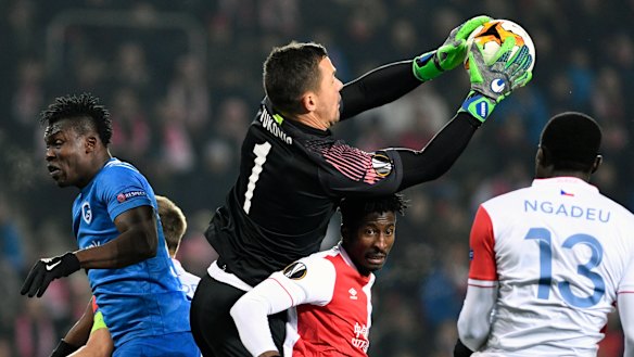 Goalkeeper Danny Vukovic in action for Genk last season.