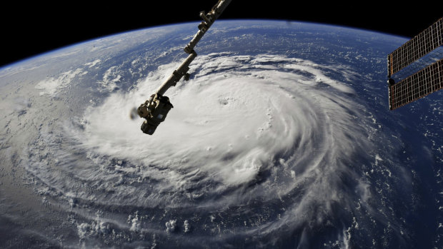 Hurricane Florence as seen from the International Space Station on Monday.