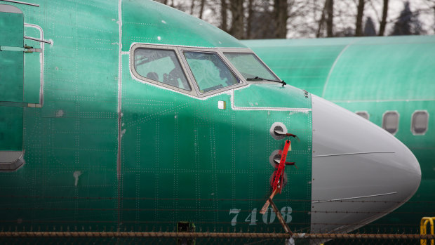 A 737 Max 8 at Boeing's manufacturing plant in Washington state.