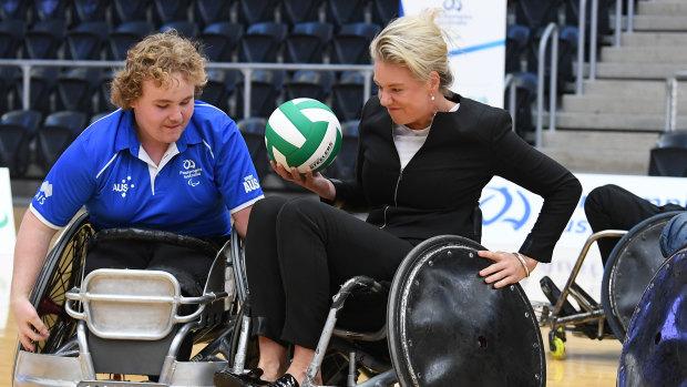 Sport Minister Bridget McKenzie was at the AIS to launch a grants program on Thursday.