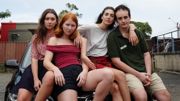 Four long-time friends on the cusp of adulthood in Suburban Wildlife: (from left) Hannah Lehmann, Maddy McWilliam, Priscilla
Doueihy and Alex King.