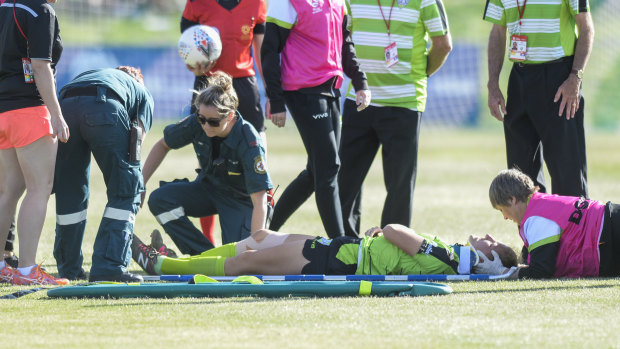 Natasha Prior was stretchered off against Sydney FC following a head knock and has been ruled out for the season.  