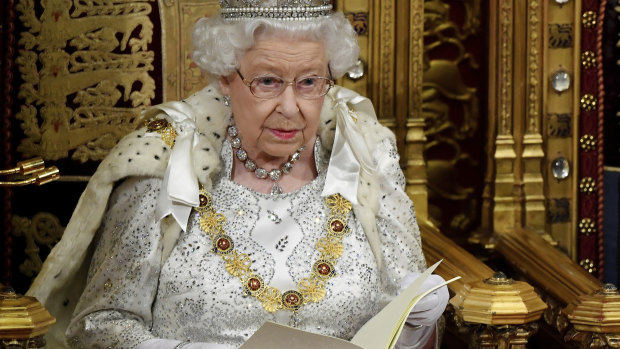 The Queen delivers her speech at the official State Opening of Parliament.