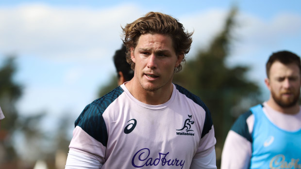 Michael Hooper at Wallabies training.