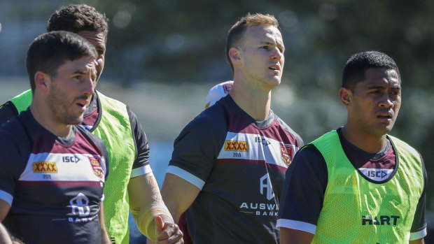 Leadership qualities: Maroons captain Daly Cherry-Evans trains with his team at Davies Park in Brisbane.