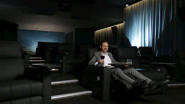 Palace Cinemas boss Benjamin Zeccola in the new Platinum cinema at Como.