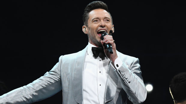 Jackman performing at Madison Square Garden.