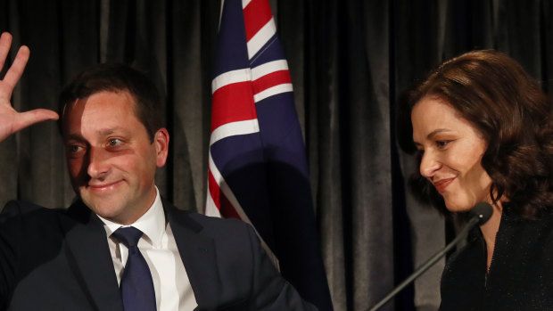 Opposition Leader Matthew Guy concedes defeat on Saturday night. 