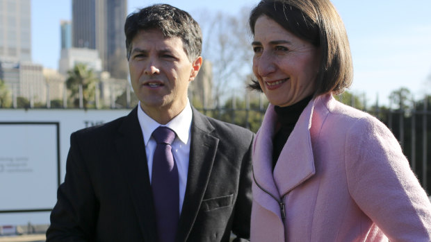 Finance Minister Victor Dominello with Premier Gladys Berejiklian.