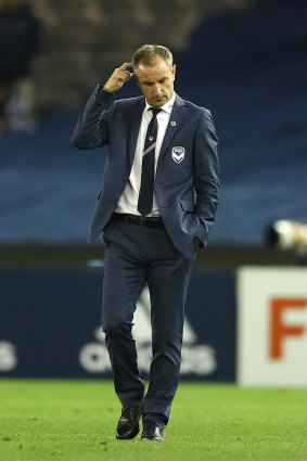 Victory coach Grant Brebner after the club’s derby loss against Melbourne City.