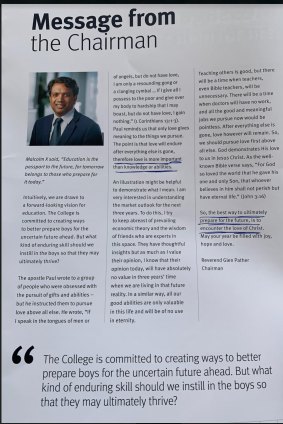 Scots College Chairman Glen Pather’s message to the school community in the Lion & Lang Syne magazine.