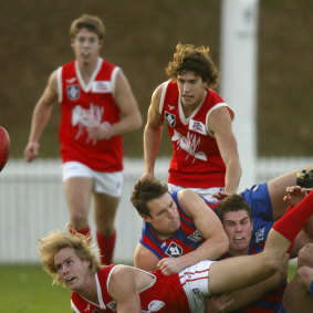Action from the Port Melbourne v Northern Bullants VFL match.