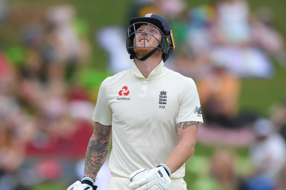 Hope fades for England as Ben Stokes is dismissed.