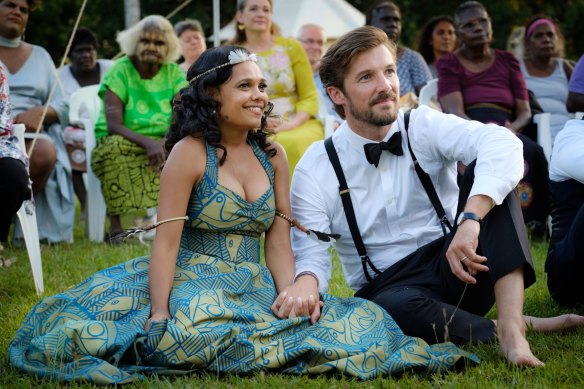 Miranda Tapsell and Gwilym Lee in Top End Wedding.